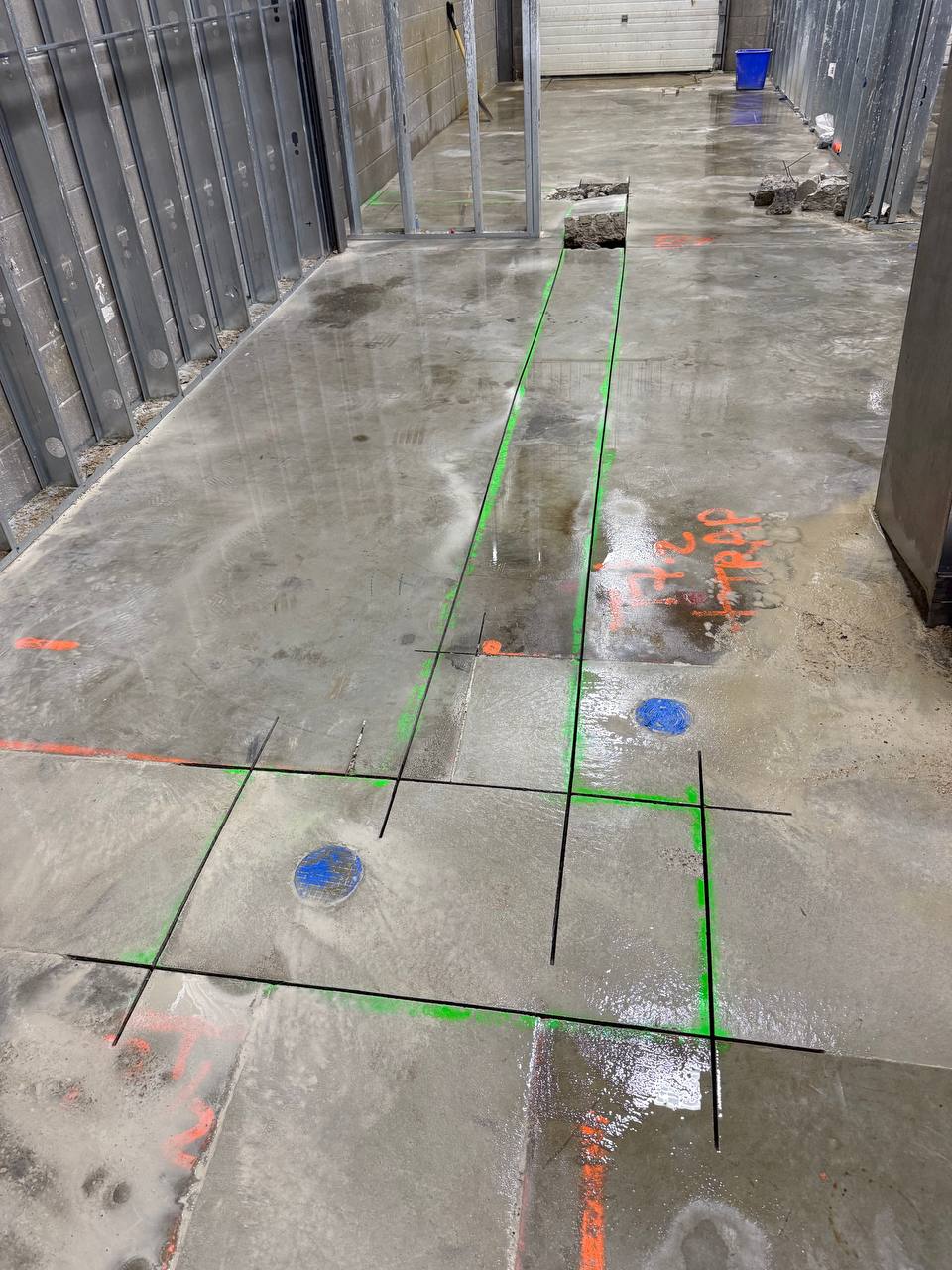 Cutting cement slab